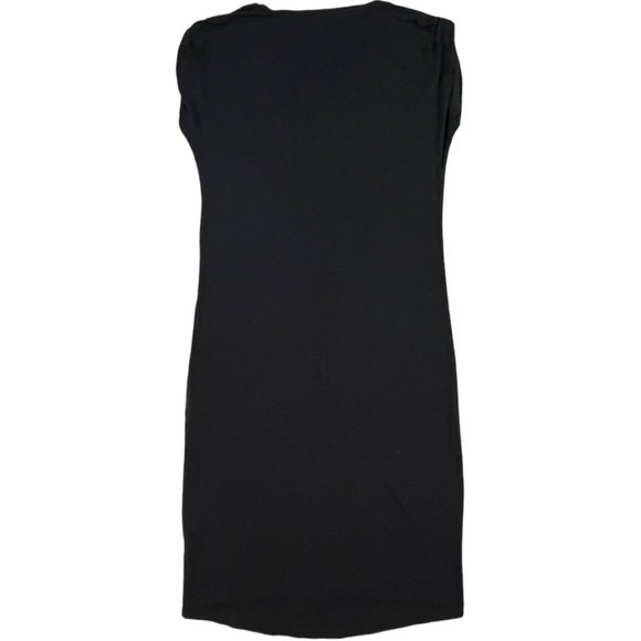 Splendid size medium thin solid black short sleeve midi dress, scoop neck, EUC - Picture 10 of 16